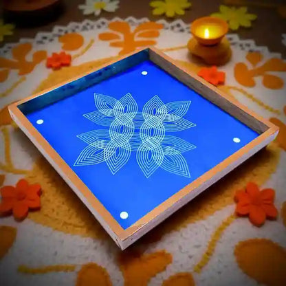 Rangly Padi Kolam Model 7  Rangoli Stencil Wooden  10x10 Inches  Pack of 1 Piece