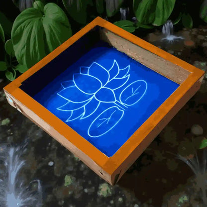 Rangly Lotus Flower with Petals  Rangoli Stencil Wooden 5*5 Inches Pack of 1 piece