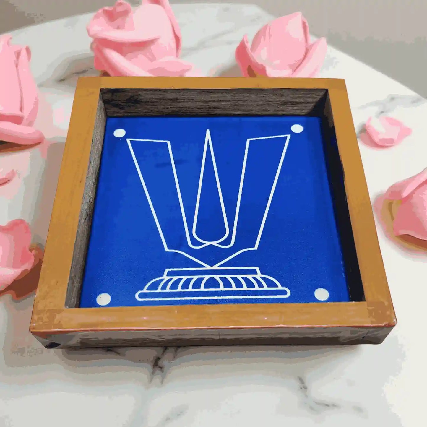 Rangly Thirunamam  Rangoli Stencil Wooden 5*5 Inches Pack of 1 piece