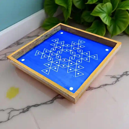 Rangly Star Flower Padi  Rangoli Stencil Wooden  10x10 Inches  Pack of 1 Piece