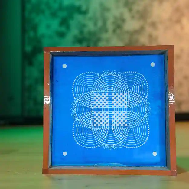 Rangly Padi Kolam Model 2  Rangoli Stencil Wooden  10x10 Inches  Pack of 1 Piece