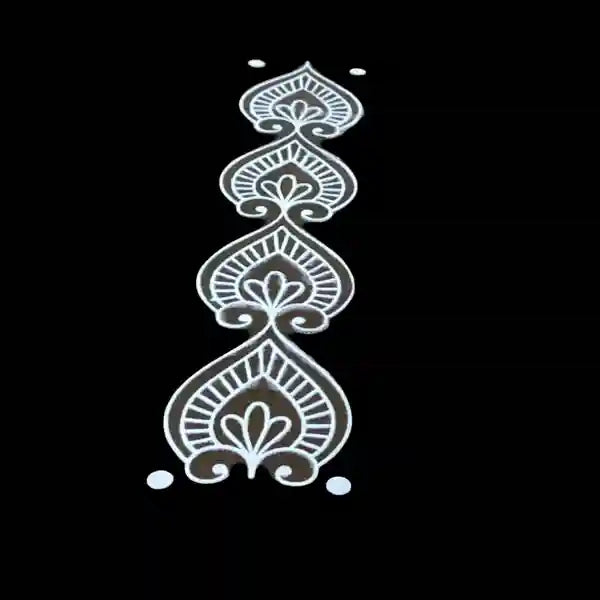 Rangly Lotus Bud Border Rangoli Stencils Wooden 17x5 Inches  Pack of 1 Piece