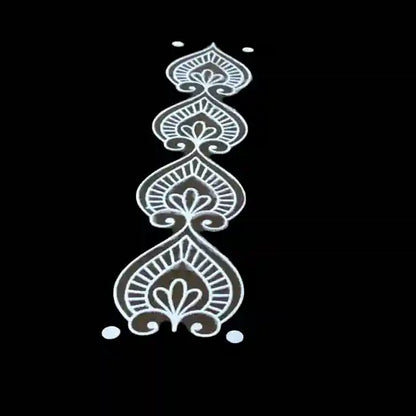 Rangly Lotus Bud Border Rangoli Stencils Wooden 17x5 Inches  Pack of 1 Piece