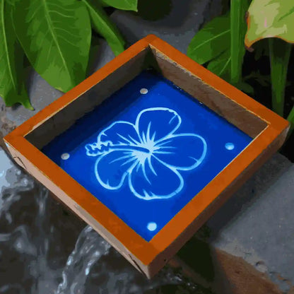 Rangly  Hibiscus Flower Rangoli Stencil Wooden 5*5 Inches Pack of 1 piece