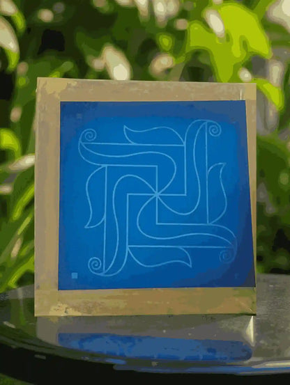 Rangly  Swastik Spiral Rangoli Stencil Wooden 5*5 Inches Pack of 1 piece