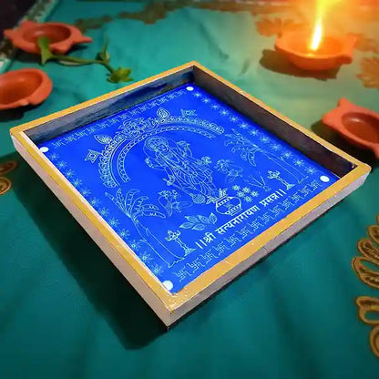 Rangly Satyanarayan Pooja  Rangoli Stencil Wooden 10x10 Inches  Pack of 1 Piece