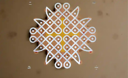 Rangly Kambi Kolam Model 6 Rangoli Stencil Wooden 10x10 Inches  Pack of 1 Piece