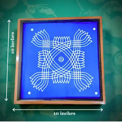 Rangly Padi Kolam Model 6  Rangoli Stencil Wooden  10x10 Inches  Pack of 1 Piece