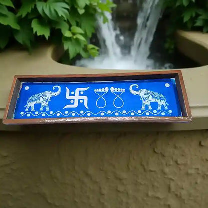 Rangly Elephant Border   Rangoli  Wooden 17x5 Inches  Pack of 1 Piece