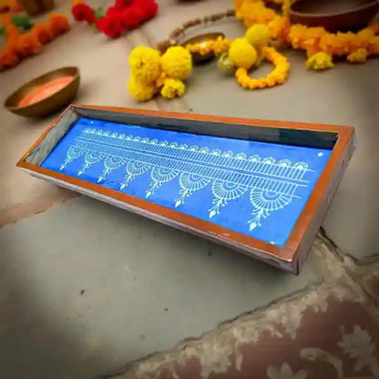 Rangly Toran Border  Rangoli Stencil Wooden 17x5 Inches  Pack of 1 Piece