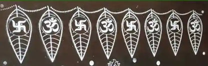 Rangly Mango Leaf Toran Rangoli Stencil Wooden 17x5 Inches  Pack of 1 Piece