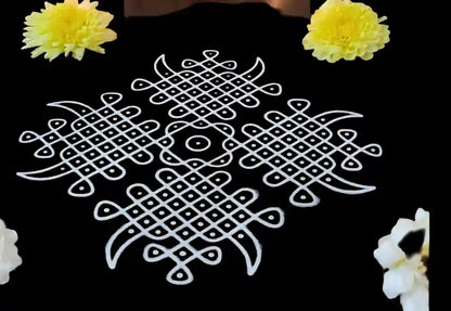 Rangly Kambi Kolam Model 1 Rangoli Stencil Wooden  10x10 Inches  Pack of 1 Piece