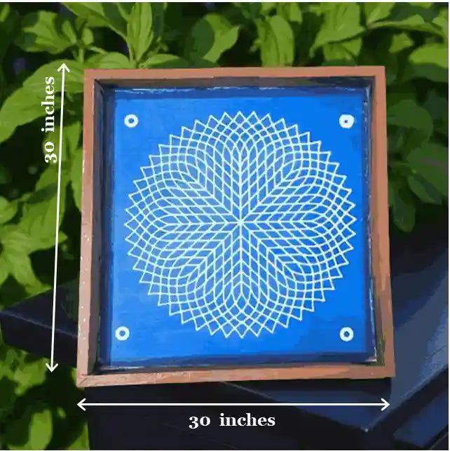 Rangly Jumbo Rangoli Sahatradal Kamal Stencil Wooden 30x30 Inches Pack of 1 piece