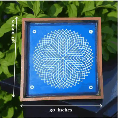 Rangly Jumbo Rangoli Sahatradal Kamal Stencil Wooden 30x30 Inches Pack of 1 piece