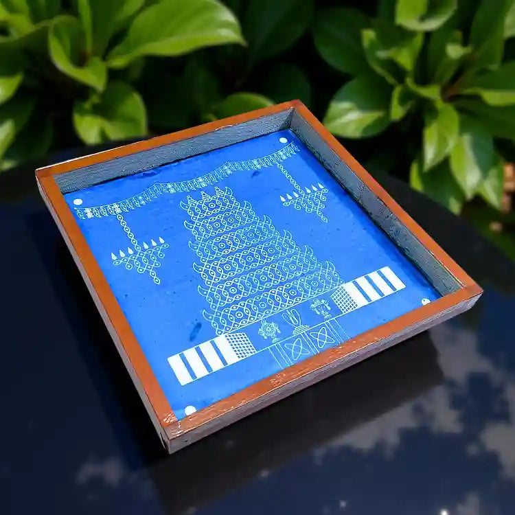 Rangly Temple Gopuram Kolam  Rangoli Stencil Wooden  10x10 Inches  Pack of 1 Piece