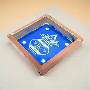 Rangly  Kalash with Swastik Rangoli Stencil Wooden 5*5 Inches Pack of 1 piece