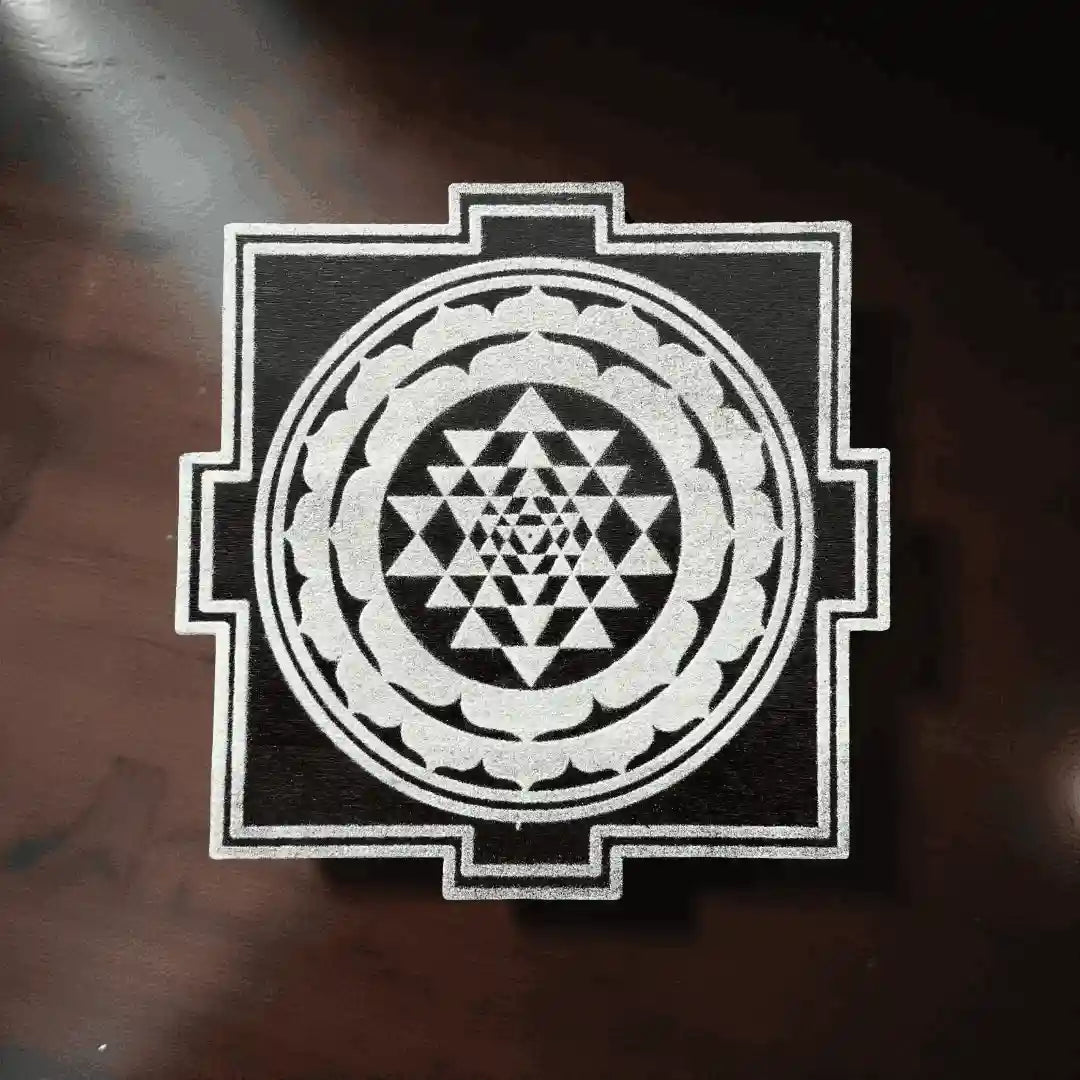 Rangly Jumbo Rangoli Sri Yantra Stencil Wooden 30x30 Inches Pack of 1 piece