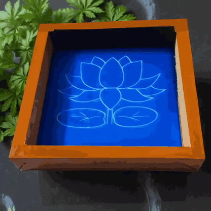 Rangly Lotus Flower with Petals  Rangoli Stencil Wooden 5*5 Inches Pack of 1 piece