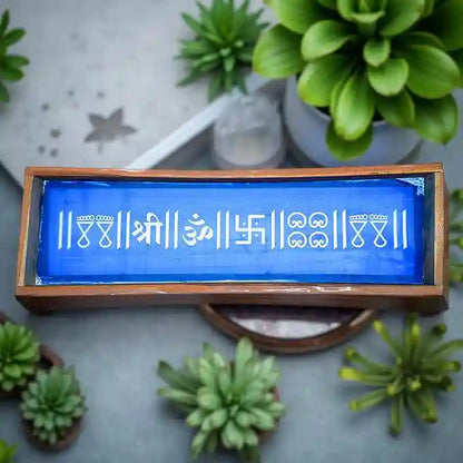 Rangly Divine Symbol   Border Rangoli  Wooden 17x5 Inches  Pack of 1 Piece