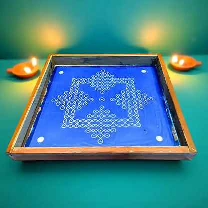 Rangly Kambi Kolam Model 4 Rangoli Stencil Wooden  10x10 Inches  Pack of 1 Piece