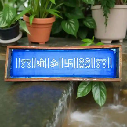 Rangly Divine Symbol   Border Rangoli  Wooden 17x5 Inches  Pack of 1 Piece