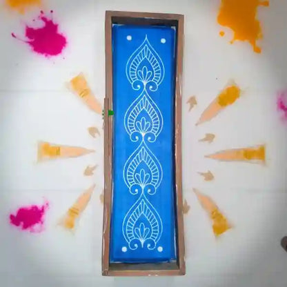 Rangly Lotus Bud Border Rangoli Stencils Wooden 17x5 Inches  Pack of 1 Piece