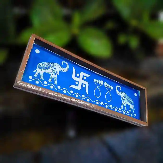 Rangly Elephant Border   Rangoli  Wooden 17x5 Inches  Pack of 1 Piece