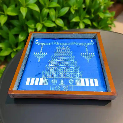 Rangly Temple Gopuram Kolam  Rangoli Stencil Wooden  10x10 Inches  Pack of 1 Piece