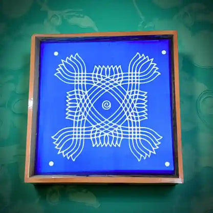 Rangly Padi Kolam Model 6  Rangoli Stencil Wooden  10x10 Inches  Pack of 1 Piece