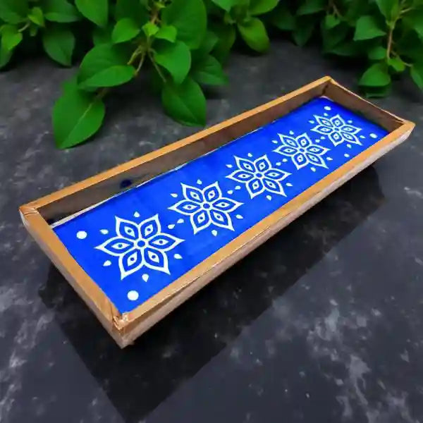 Rangly Star Flower  Border  Rangoli Stencil Wooden 17x5 Inches  Pack of 1 Piece