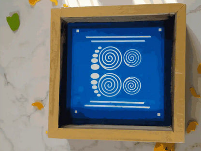 Rangly  Lakshmi Padham Model 3 Rangoli Stencil Wooden 5*5 Inches Pack of 1 piece