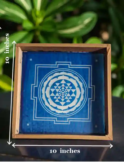 Rangly  Rangoli Sri Chakra Stencil Wooden 10x10 Inches Pack of 1 piece