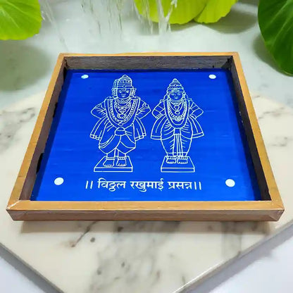 Rangly Vitthal Rukmini  Rangoli Stencil Wooden  10x10 Inches  Pack of 1 Piece