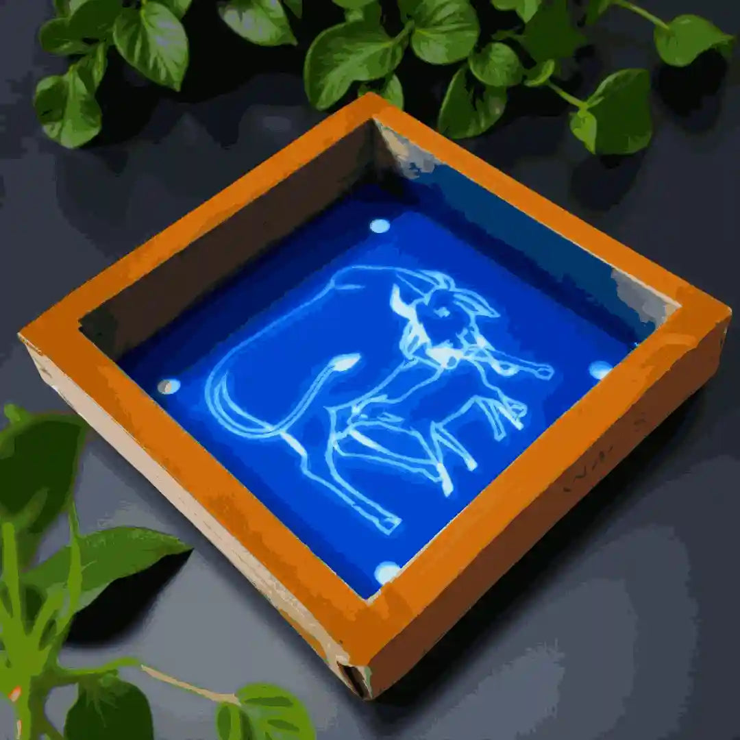 Rangly Gay Vasaru Gomata Rangoli Stencil Wooden 5*5 Inches Pack of 1 piece