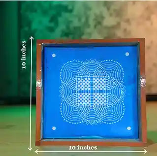 Rangly Padi Kolam Model 2  Rangoli Stencil Wooden  10x10 Inches  Pack of 1 Piece