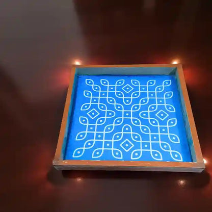 Rangly Kambi Kolam Model 2 Rangoli Stencil Wooden  10x10 Inches  Pack of 1 Piece