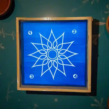 Rangly Lotus Flower  Rangoli Stencil Wooden  10x10 Inches  Pack of 1 Piece