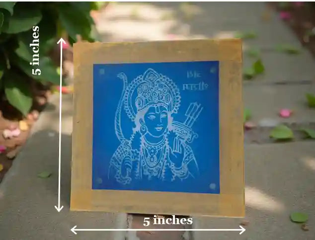 Rangly Ramar Face Rangoli Stencil Wooden 5*5 Inches Pack of 1 piece