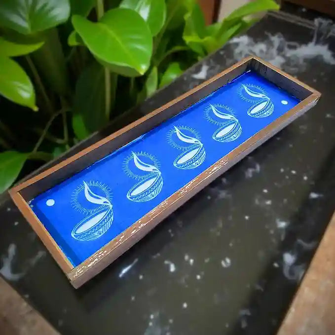 Rangly Agal Vilakku  Border Rangoli  Wooden 17x5 Inches  Pack of 1 Piece