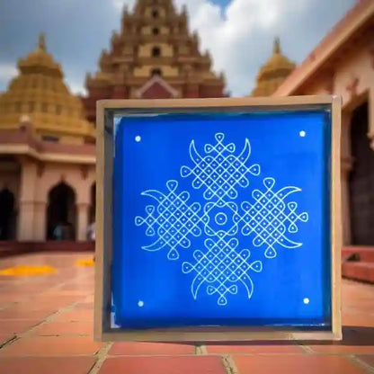 Rangly Kambi Kolam Model 1 Rangoli Stencil Wooden  10x10 Inches  Pack of 1 Piece