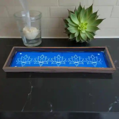 Rangly Lotus Border Rangoli  Wooden 17x5 Inches  Pack of 1 Piece