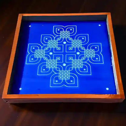 Rangly Padi Kolam Model 1  Rangoli Stencil Wooden  10x10 Inches  Pack of 1 Piece