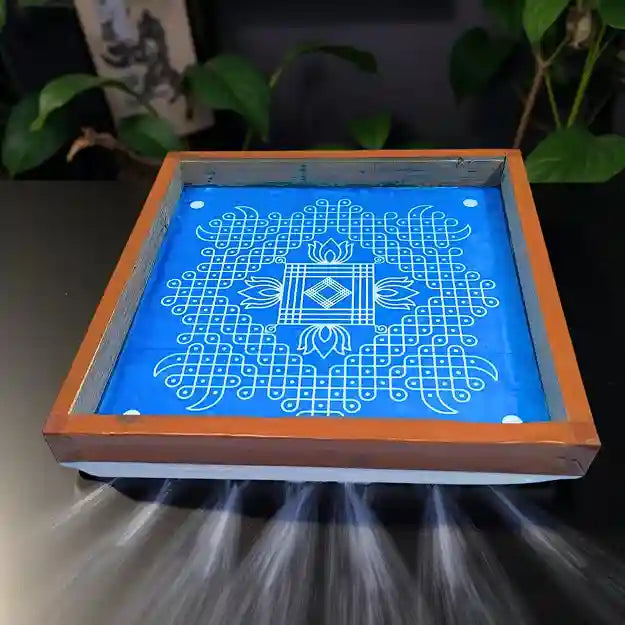 Rangly Kambi Kolam Model 3 Rangoli Stencil Wooden  10x10 Inches  Pack of 1 Piece