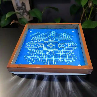 Rangly Kambi Kolam Model 3 Rangoli Stencil Wooden  10x10 Inches  Pack of 1 Piece