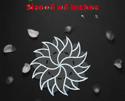 Rangly Creative Flower Design Rangoli Stencil Wooden 5*5 Inches