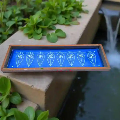 Rangly Mango Leaf Toran Rangoli Stencil Wooden 17x5 Inches  Pack of 1 Piece