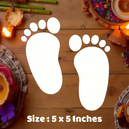 Rangly Krishna Pada Kolam Rangoli Stencil Wooden,  5 × 5 Inches Pack of 1 Piece