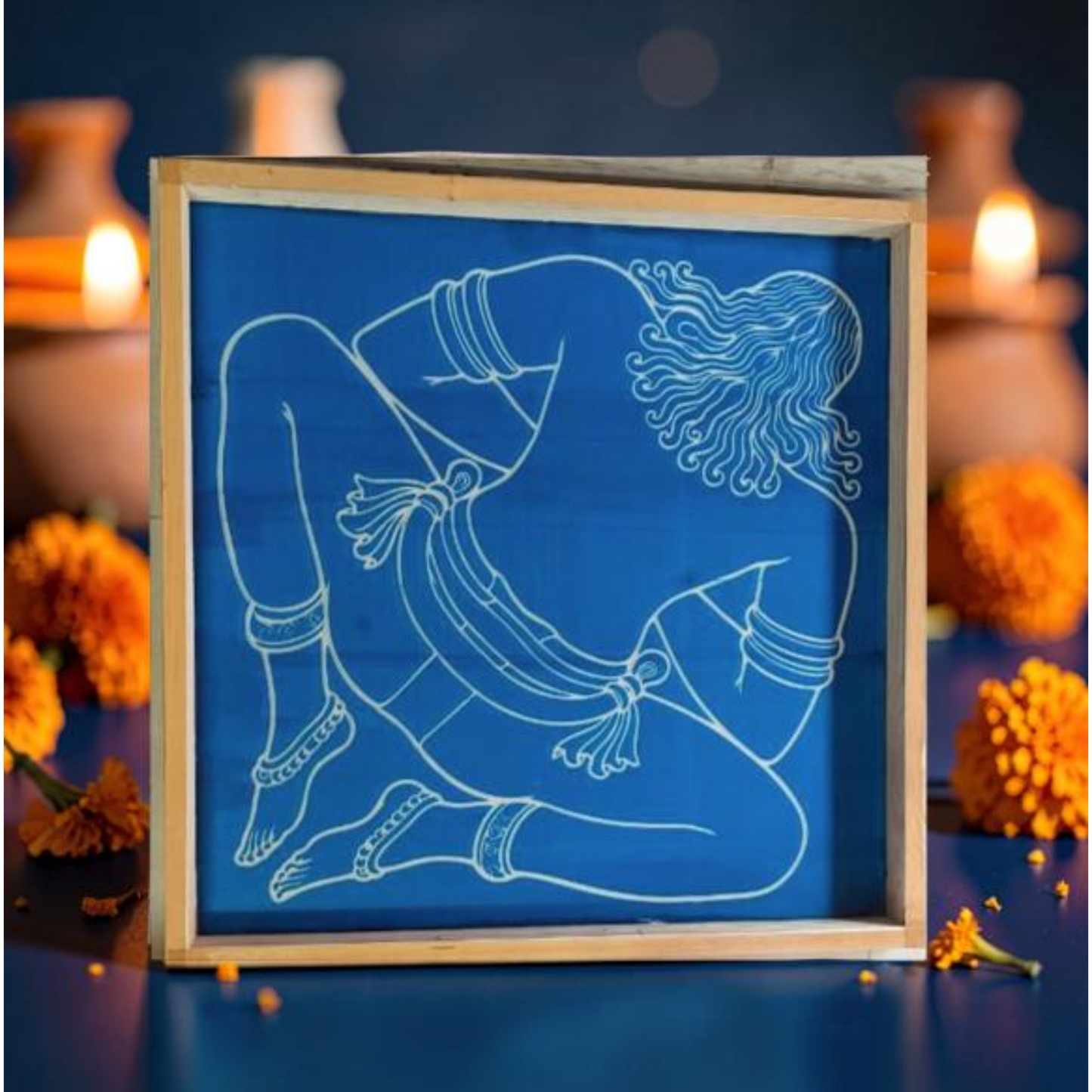 Rangly Jumbo  Vastu Purusha Model 3 Stencil Wooden 16x16 Inches Pack of 1 piece