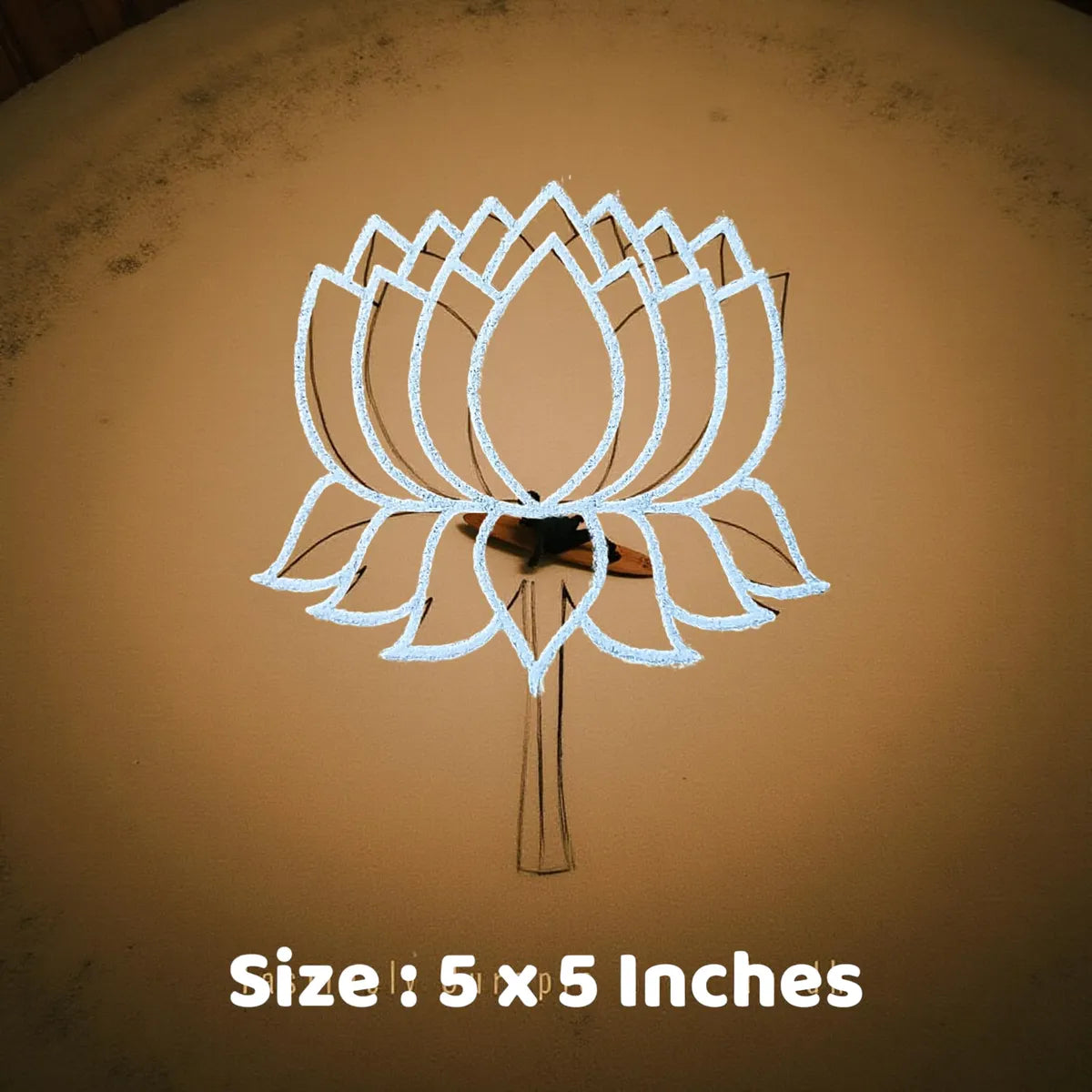 Rangly Lotus  Rangoli Stencil  Wooden 5x5 Inches  Pack of 1 Piece