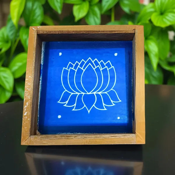 Rangly Lotus  Rangoli Stencil  Wooden 5x5 Inches  Pack of 1 Piece